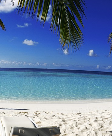 Plage  Thulhagiri aux Maldives